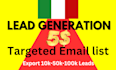 provide a high quality italy b2b lead generation and email leads list