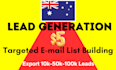 provide high quality australia aus email list building and b2b lead generation