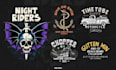 do vintage, streetwear, and motorcycle tshirt designs