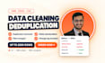 do data cleaning, deduplication, and merging of CRM, excel, and CSV files