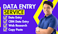 do perfect data entry, web research and copy paste