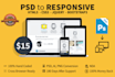 convert PSD to Responsive HTML5 CSS3 using Bootstrap 3