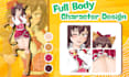 design a custom original character concept reference sheet in anime style