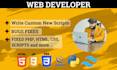 write any script in html, css, javascript, jquery, php, python