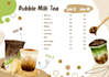 design bubble tea, boba, milk tea, coffee, juice, ice cream, waffle menu