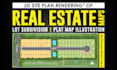 2d render lot subdivision site plan or plat map illustration