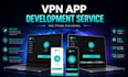 do VPN app development ios android mac PC with admin panel wireguard, openvpn v2