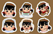 do unique and cheerful stickers, focusing on themes like playful kids, etc