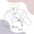 draw wedding gift couple line art boho colour