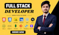 do website development as full stack web developer, front end, backend developer