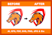 creatively convert low quality logo or images to vector files