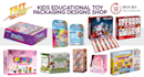 do kids, toy and baby product packaging with free brand logo