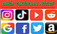 send dmca takedown notice tiktok,ig, reddit,fb,twitter,yt,google under dmca