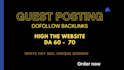 do guest post outreach and high quality link building seo