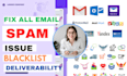 fix any g suite gmail office outlook email deliverability issues ip blacklist