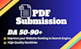 do PDF submission on 100 high quality PDF sharing sites