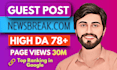 do SEO guest post backlinks and publish article, premium guest posts service