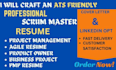 craft ats scrum master resume pmp, agile, product owner, project manager resume