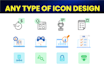 design flat icons set or website and app icon