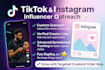 do instagram and tiktok influencer sourcing and outreach