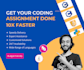 do cs assignments and coding assignment in java, python, cpp, and javascript