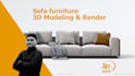 create sofa 3d render