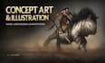 create character art and creature concept art in realistic fantasy style