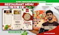 do professional food menu, restaurant menu and cafe menu