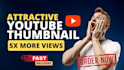 create an attractive eye catchy youtube thumbnail design