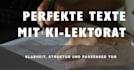 ki lektorat für texte deutsch und  englisch