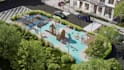 do architectural park garden backyard landscape 3d rendering