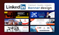 professional linkedin, facebook banner design, cover, header, branding