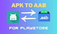 convert apk file to aab without android source code fastest apk to aab