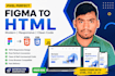design figma to HTML, CSS, bootstrap responsive web design in 24 hours