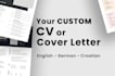 create a custom CV in german, english or croatian