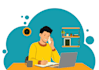 create flat illustration in vector art