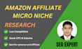 research profitable amazon affiliate micro niche and keyword