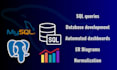 develop and optimize sql queries and databases