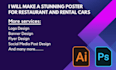 make a stunning poster for restaurant and rental cars