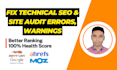 fix google search console, semrush, ahrefs, and technical SEO errors