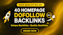 provide high quality homepage backlinks da 30 plus for strong SEO results