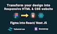 convert psd to html figma to html xd to html with react js next js