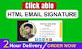 create  HTML clickable email signature