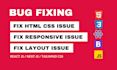 bug fix in html css javascript, react, next js, fix responsive issue