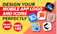 create a unique mobile app logo and icons for android or ios