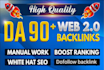 provide high quality web 2 0 with high da 90plus manual backlinks