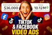 create tik tok video ads, ugc tiktok ads, dropshipping ads, facebook video ads