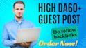 do general guest post high da90 with do follow backlinks