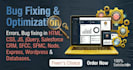 do bug fix optimize in HTML CSS js jquery react node express sfcc sfmc wordpress