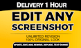 edit add or remove anything from screenshot in 1 hours